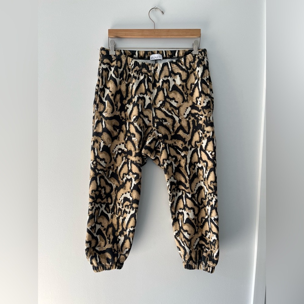 Raey Leopard Print Cropped Sweatpants
